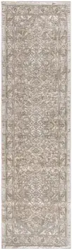 8' Beige And Ivory Medallion Distressed Runner Rug