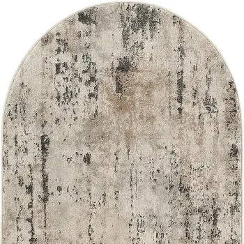 3' X 5' Beige and Gray Abstract Power Loom Area Rug