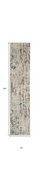 20' Beige And Gray Abstract Runner Rug