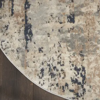 6' X 9' Beige and Gray Abstract Power Loom Area Rug
