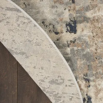 6' X 9' Beige and Gray Abstract Power Loom Area Rug