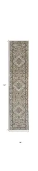 16' Beige And Gray Medallion Distressed Runner Rug