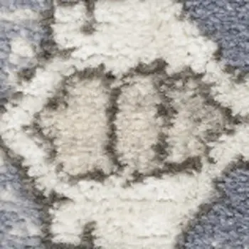8' X 10' Blue and Ivory Medallion Power Loom Distressed Area Rug