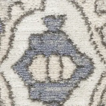 4' X 6' Blue and Ivory Medallion Power Loom Distressed Area Rug