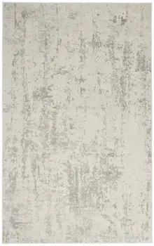 4' X 6' Gray and Ivory Abstract Power Loom Area Rug