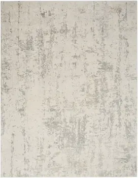 8' X 10' Gray and Ivory Abstract Power Loom Area Rug