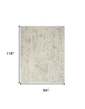 8' X 10' Gray and Ivory Abstract Power Loom Area Rug