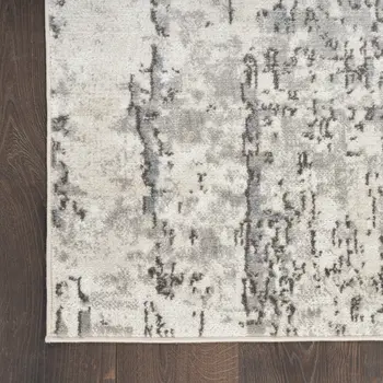4' X 6' Gray and Ivory Abstract Power Loom Area Rug