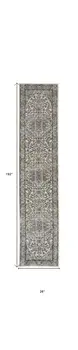 16' Gray And Ivory Medallion Distressed Runner Rug