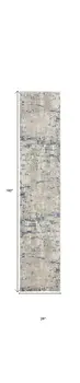 16' Gray And Ivory Abstract Runner Rug