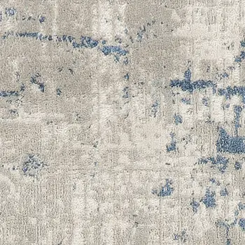 16' Gray And Ivory Abstract Runner Rug
