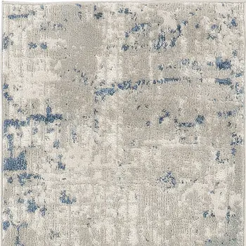 16' Gray And Ivory Abstract Runner Rug