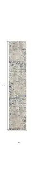 20' Gray And Ivory Abstract Runner Rug