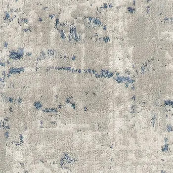 6' Gray And Ivory Abstract Runner Rug