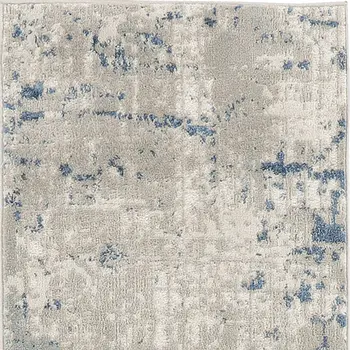 6' Gray And Ivory Abstract Runner Rug
