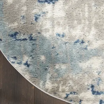 6' X 9' Gray and Ivory Abstract Power Loom Area Rug