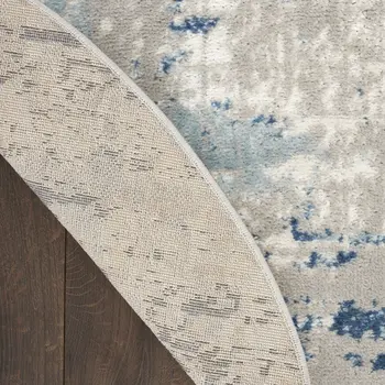 6' X 9' Gray and Ivory Abstract Power Loom Area Rug