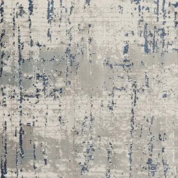 5' Gray and Ivory Square Abstract Power Loom Area Rug