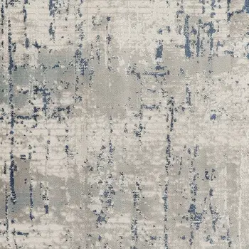 5' Gray and Ivory Square Abstract Power Loom Area Rug