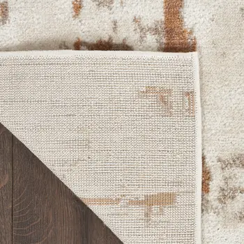 4' X 6' Red and Ivory Abstract Power Loom Area Rug