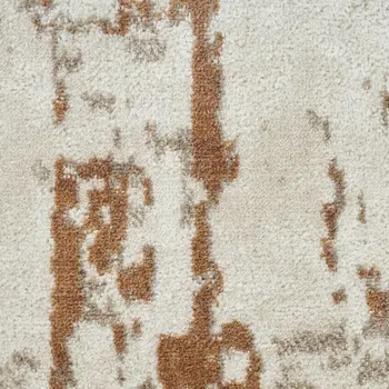 8' Red And Ivory Abstract Runner Rug