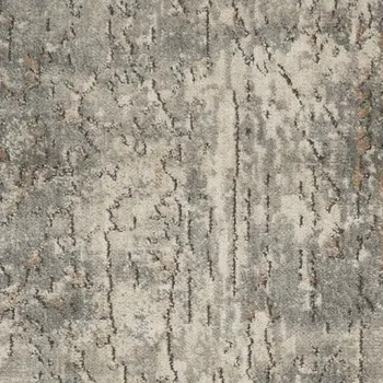 10' Beige And Gray Abstract Runner Rug
