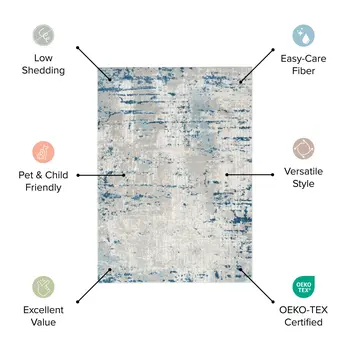 4' X 6' Gray and Ivory Medallion Power Loom Distressed Area Rug