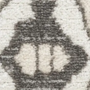 8' X 10' Gray and Ivory Medallion Power Loom Distressed Area Rug