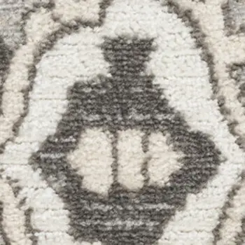 8' X 10' Gray and Ivory Medallion Power Loom Distressed Area Rug
