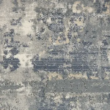 10' Beige And Gray Abstract Runner Rug