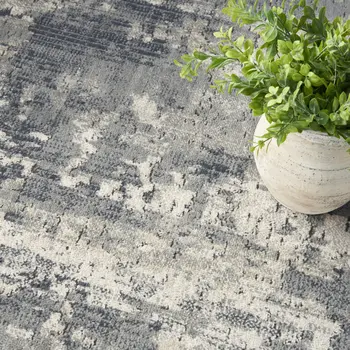 8' X 10' Beige and Gray Abstract Power Loom Area Rug