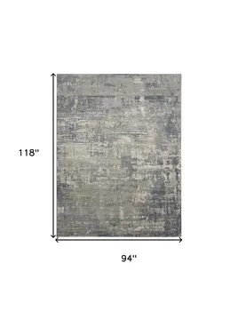 8' X 10' Beige and Gray Abstract Power Loom Area Rug