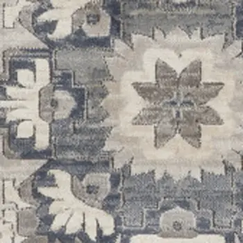 7' X 10' Gray and Ivory Medallion Power Loom Area Rug