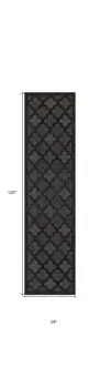 10' Charcoal And Black Trellis Indoor Outdoor Runner Rug