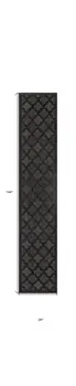12' Charcoal And Black Trellis Indoor Outdoor Runner Rug