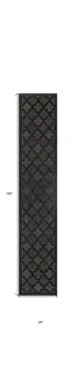 16' Charcoal And Black Trellis Indoor Outdoor Runner Rug