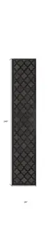 20' Charcoal And Black Trellis Indoor Outdoor Runner Rug