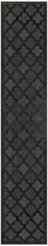 20' Charcoal And Black Trellis Indoor Outdoor Runner Rug
