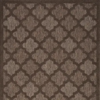 5' X 7' Dark Brown And Light Brown Trellis Indoor Outdoor Area Rug