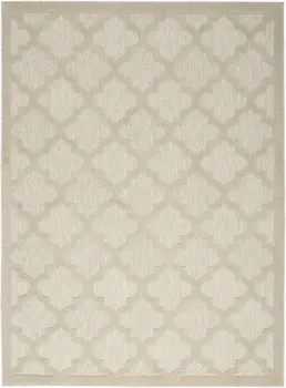 5' X 7' Cream And Beige Trellis Indoor Outdoor Area Rug
