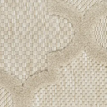 5' X 7' Cream And Beige Trellis Indoor Outdoor Area Rug
