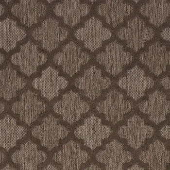 6' X 9' Dark Brown And Light Brown Trellis Indoor Outdoor Area Rug