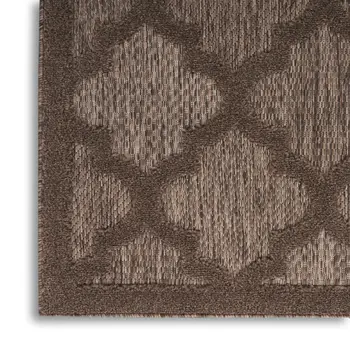 6' X 9' Dark Brown And Light Brown Trellis Indoor Outdoor Area Rug