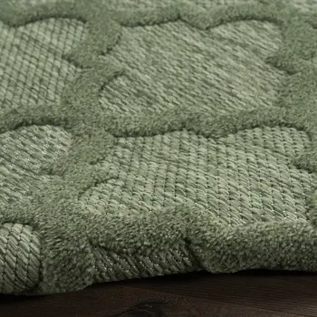 6' X 9' Dark Green And Light Green Trellis Indoor Outdoor Area Rug
