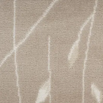 8' Beige And Ivory Floral Runner Rug
