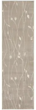 8' Beige Floral Runner Rug