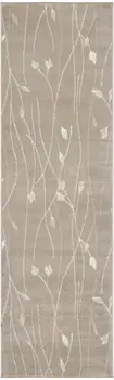 8' Beige And Ivory Floral Runner Rug