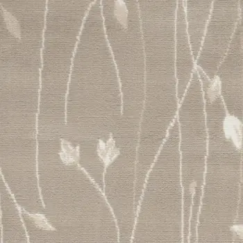8' Beige Floral Runner Rug