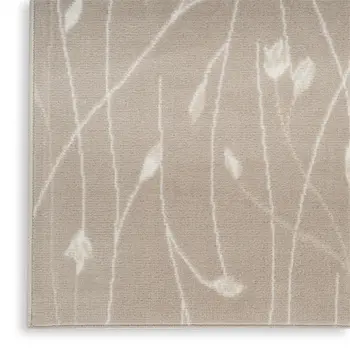 5' X 7' Beige and Ivory Floral Power Loom Area Rug