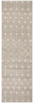 8' Beige And Ivory Moroccan Runner Rug